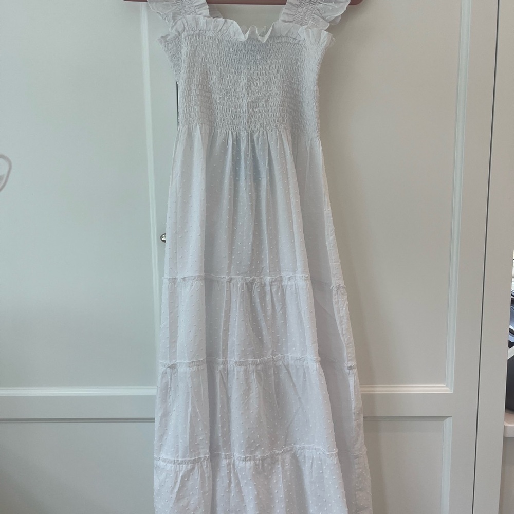 Hill House White Ruffle Nap Dress